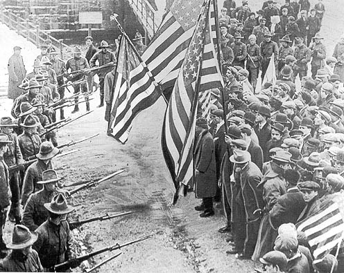 mmagine dello sciopero del 1912 del settore tessile a Lawrence 