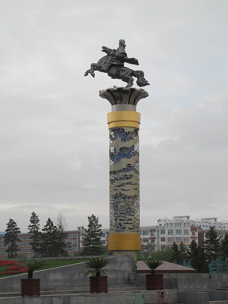 Gengis Khan, monumento a Hulunbuir, Mongolia Interna, Cina