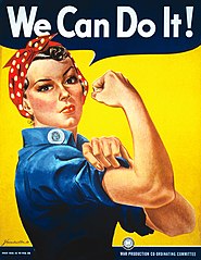 "We Can Do It!" (1943), poster di J. Howard Miller, comunemente associato a "Rosie the Riveter", icona della cultura popolare americana