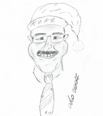 caricatura di Preside Babbo Natale