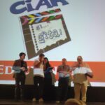 Studenti e prof. Gargiulo sul podio per premiazione Ciak si Gita 2023