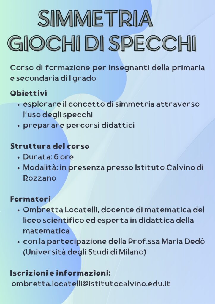 Presentazione del corso di formazione  sulle simmetrie per docenti